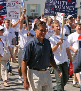 Mitt Romney in Milford NH, Labor Day 2007 -- photo by Dave Delay